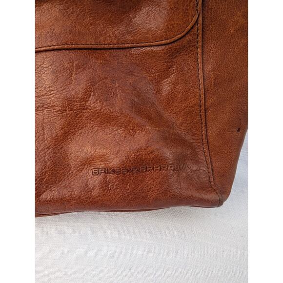 Spikes & Sparrow Brown Handbag Shoulder Bag Purse Distressed Leather Satchel - Picture 2 of 9
